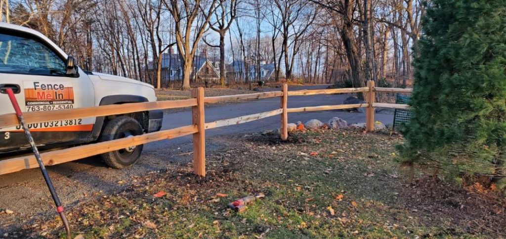 Split Wood Fence Hugo MN.